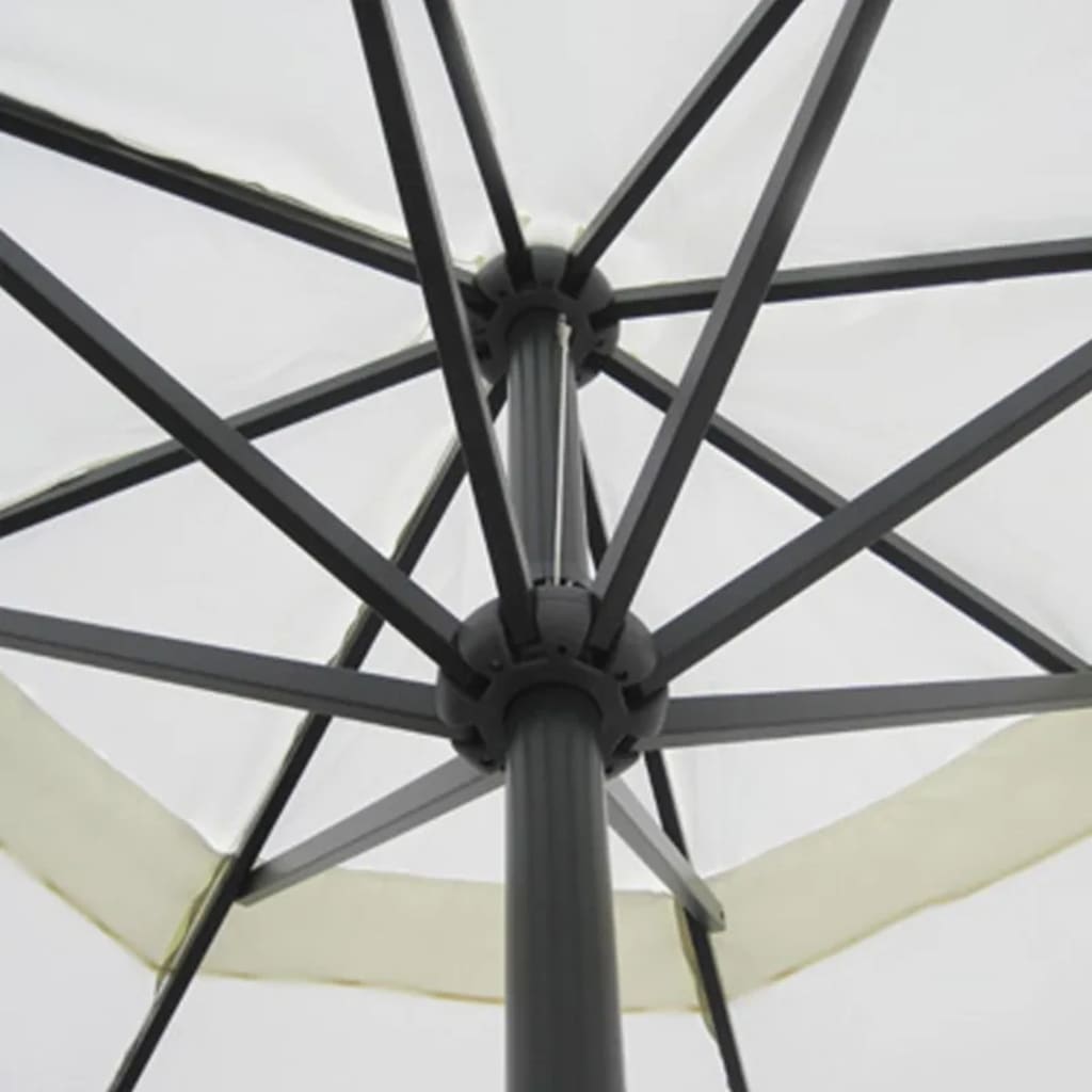 Umbrelă de soare de grădină din aluminiu cu bază portabilă, alb GartenMobel Dekor