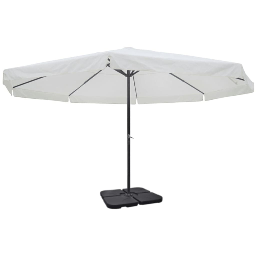 Umbrelă de soare de grădină din aluminiu cu bază portabilă, alb GartenMobel Dekor