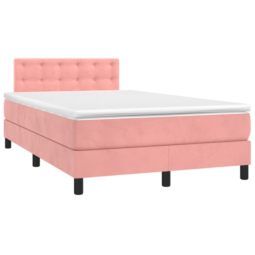 Pat box spring cu saltea, negru, 120x190 cm, catifea GartenMobel Dekor