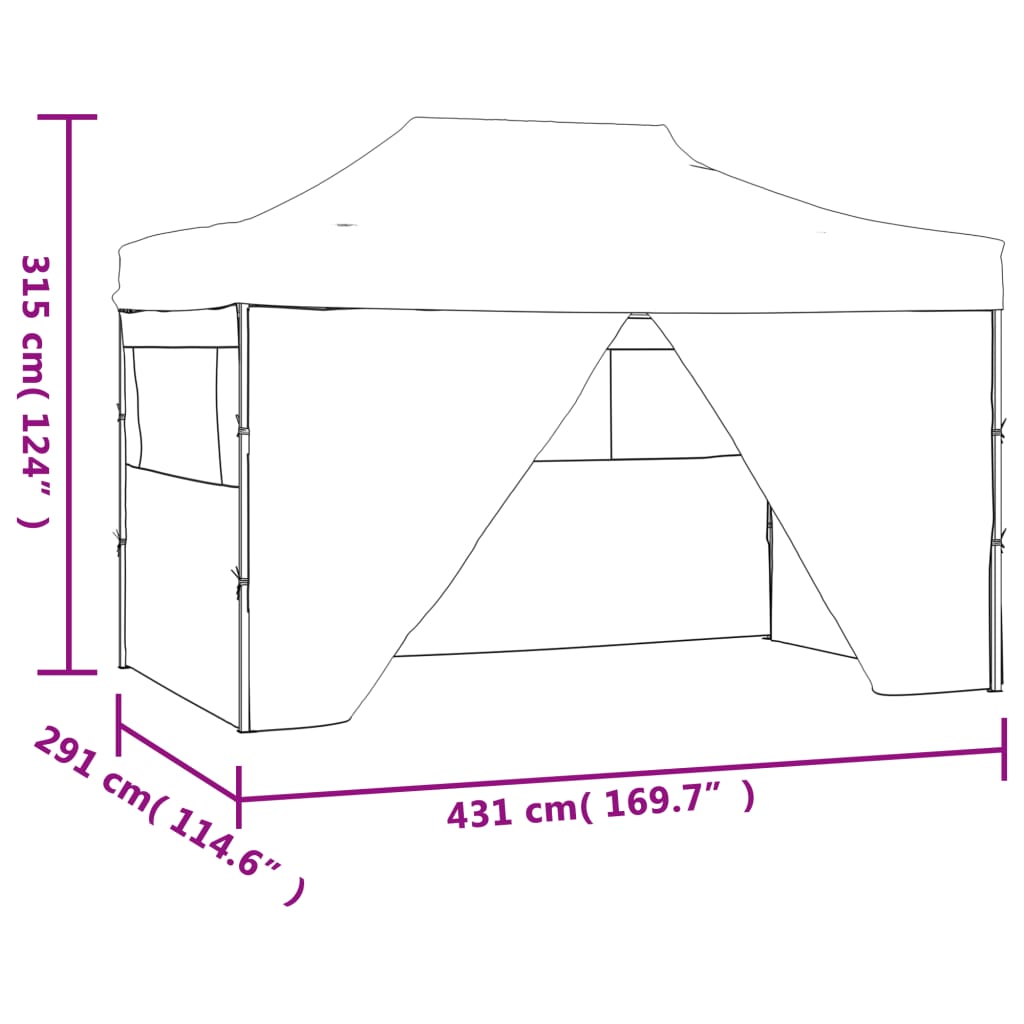 Cort de petrecere pliabil cu 4 pereți, alb, 3 x 4,5 m GartenMobel Dekor