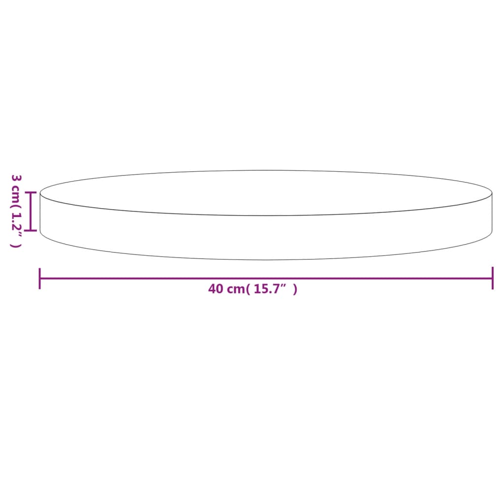 Blat de masă rotund, Ø40x3 cm, lemn masiv de pin GartenMobel Dekor