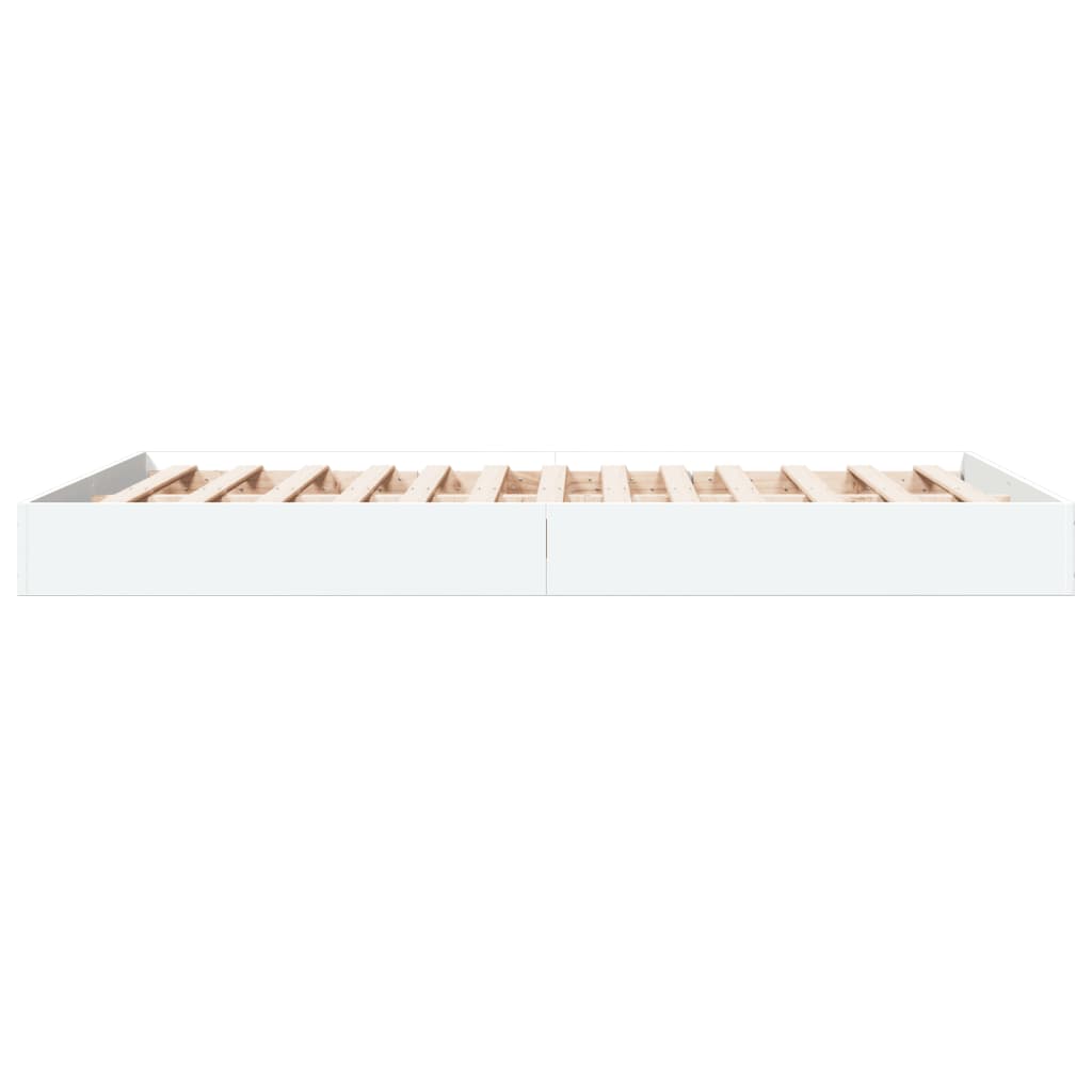 Cadru de pat, alb, 140x200 cm, lemn prelucrat GartenMobel Dekor