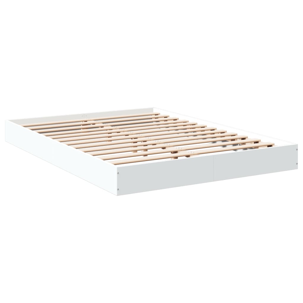 Cadru de pat, alb, 140x200 cm, lemn prelucrat GartenMobel Dekor
