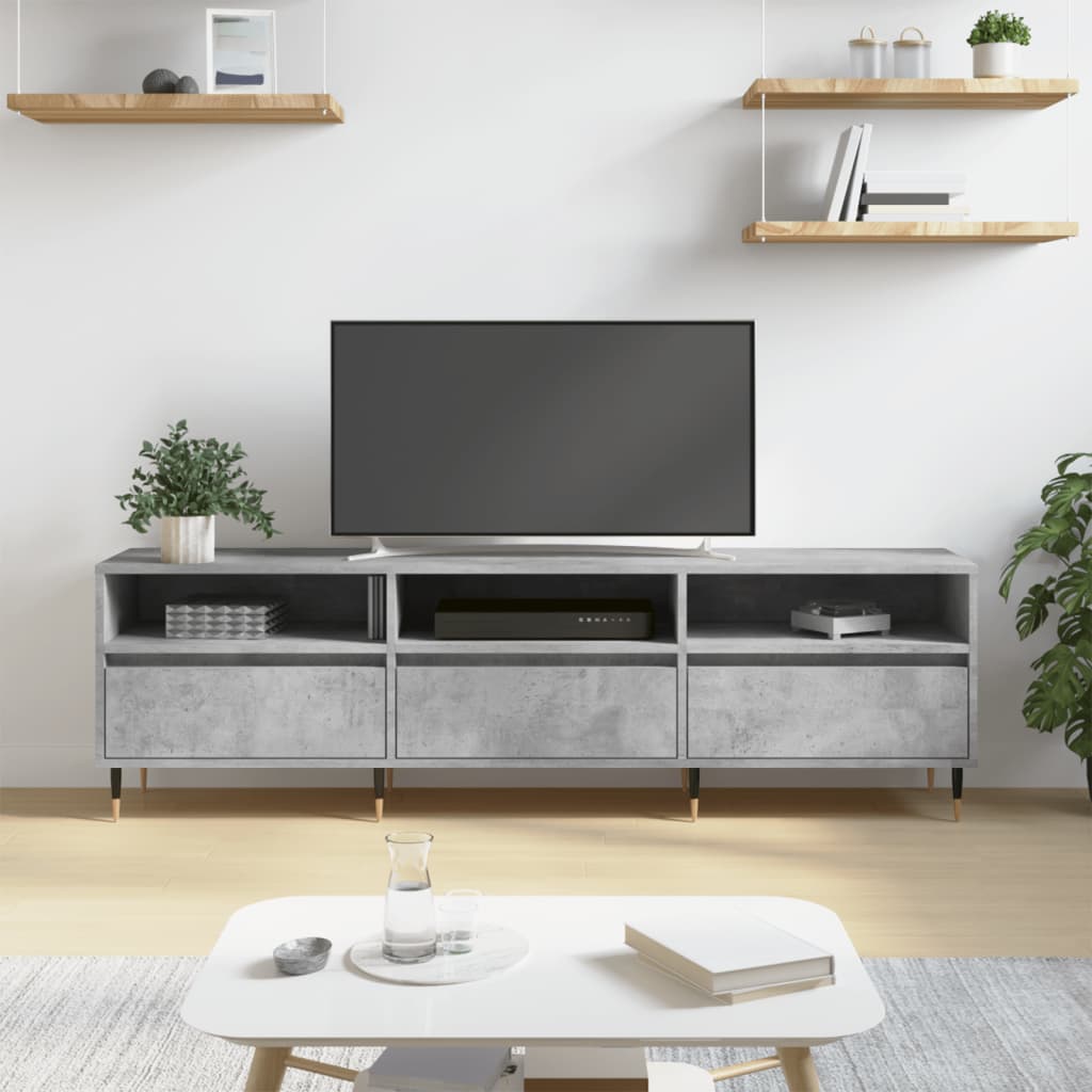 Comodă TV, gri beton, 150x30x44,5 cm, lemn prelucrat GartenMobel Dekor