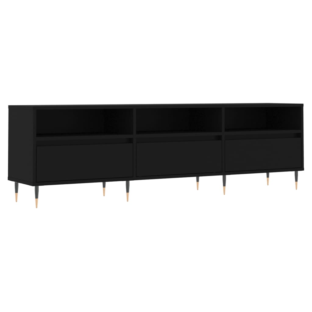 Comodă TV, negru, 150x30x44,5 cm, lemn prelucrat GartenMobel Dekor