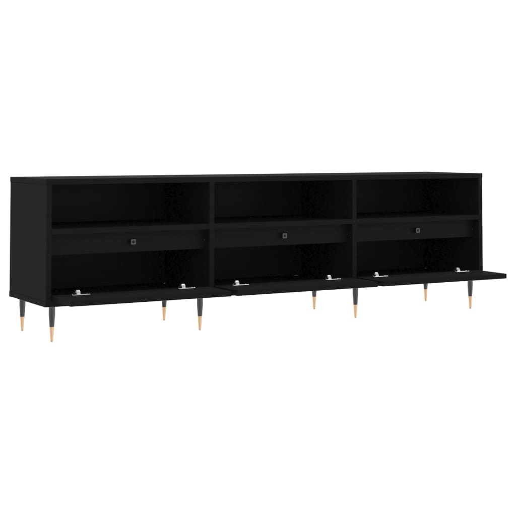 Comodă TV, negru, 150x30x44,5 cm, lemn prelucrat GartenMobel Dekor