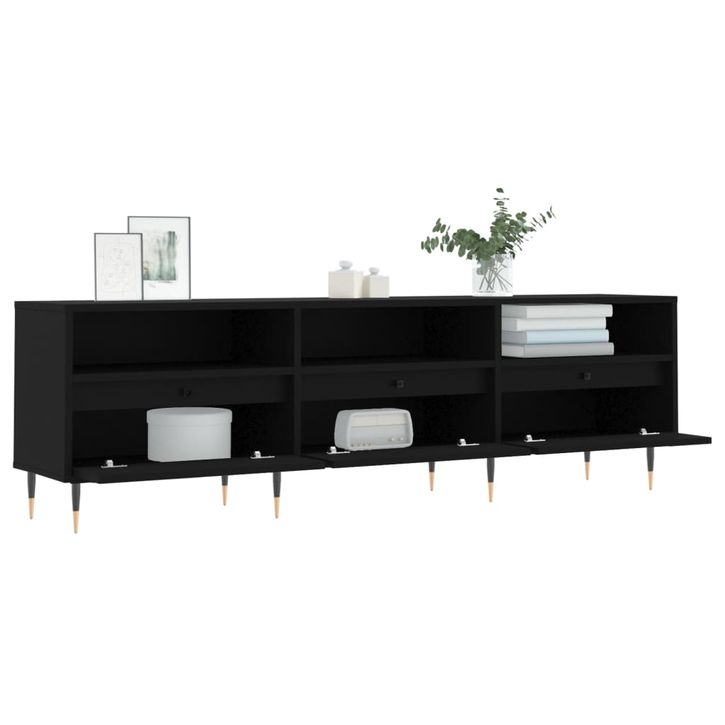Comodă TV, negru, 150x30x44,5 cm, lemn prelucrat GartenMobel Dekor