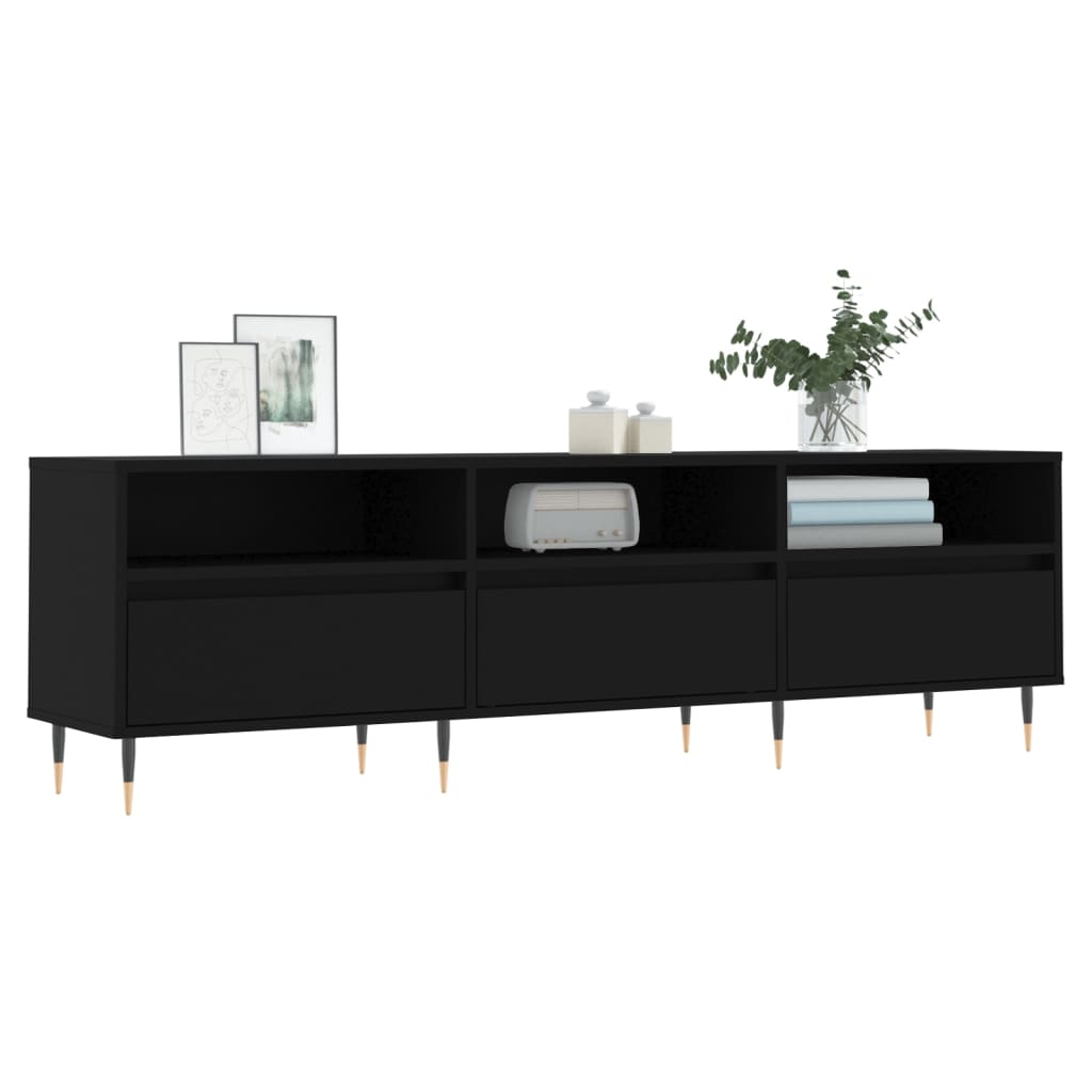 Comodă TV, negru, 150x30x44,5 cm, lemn prelucrat GartenMobel Dekor