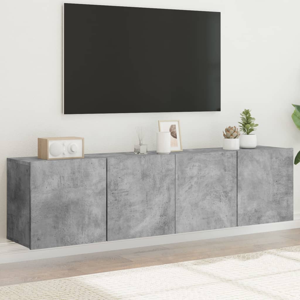Comodă TV de perete, 2 buc. gri beton, 80x30x41 cm GartenMobel Dekor