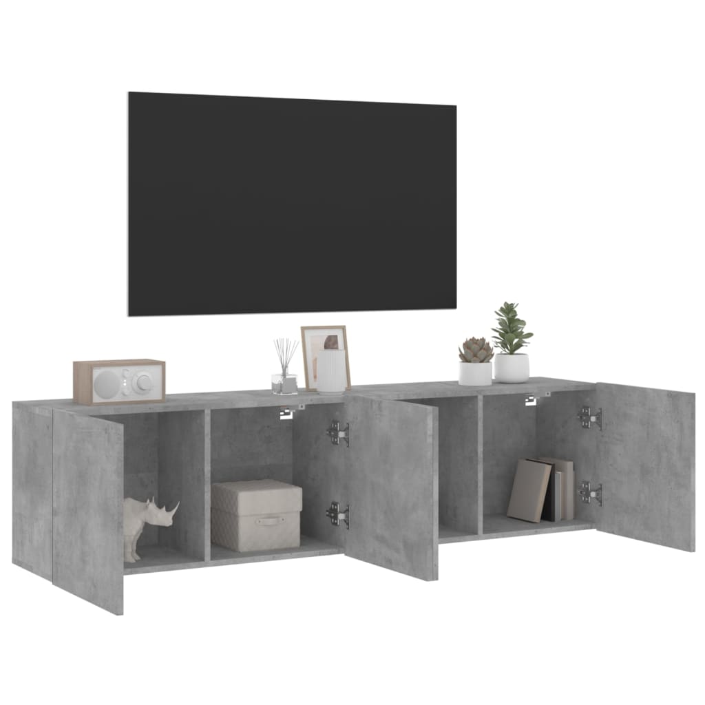 Comodă TV de perete, 2 buc. gri beton, 80x30x41 cm GartenMobel Dekor