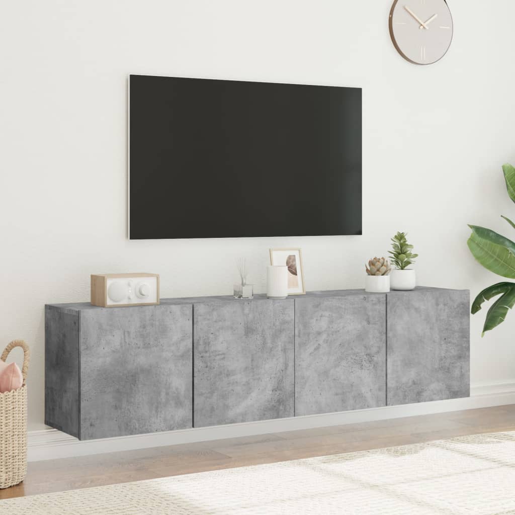 Comodă TV de perete, 2 buc. gri beton, 80x30x41 cm GartenMobel Dekor