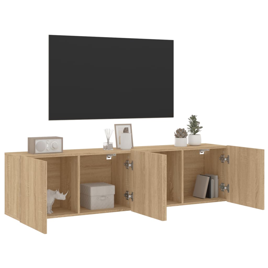 Comodă TV de perete, 2 buc. stejar sonoma, 80x30x41 cm GartenMobel Dekor