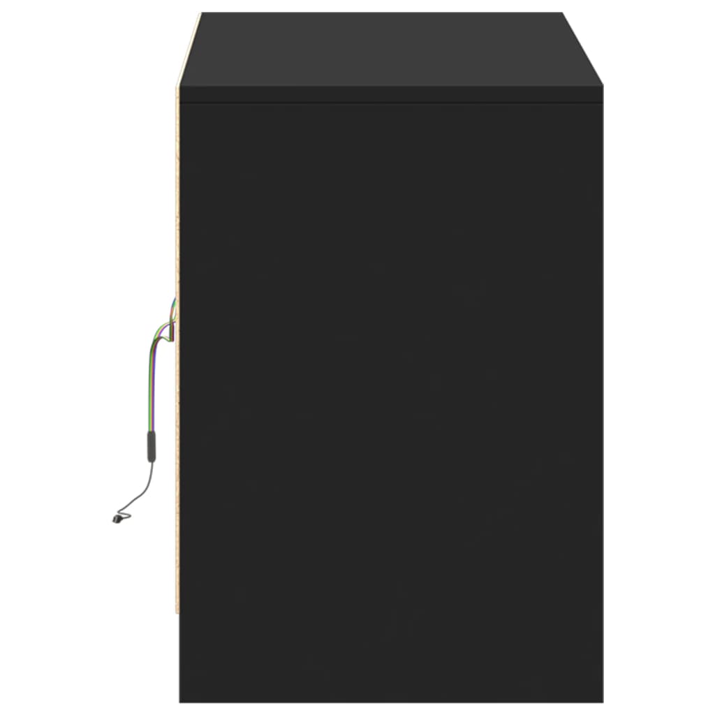 Dulap TV cu LED, negru, 100x34x50 cm, lemn prelucrat GartenMobel Dekor