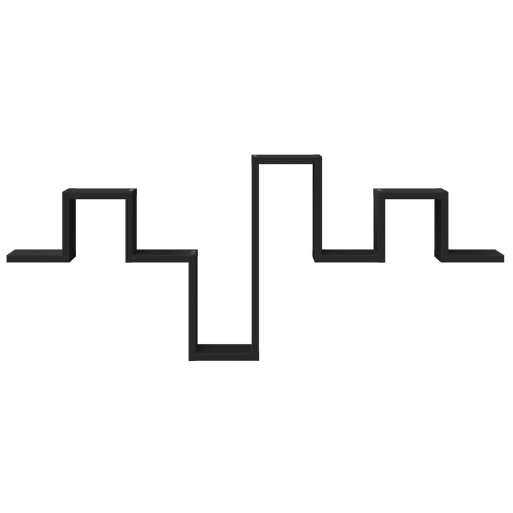 Raft de perete, negru, 104,5x10x43 cm, lemn prelucrat GartenMobel Dekor