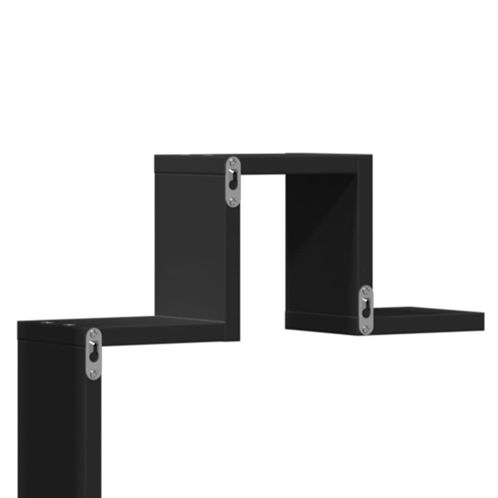 Raft de perete, negru, 104,5x10x43 cm, lemn prelucrat GartenMobel Dekor