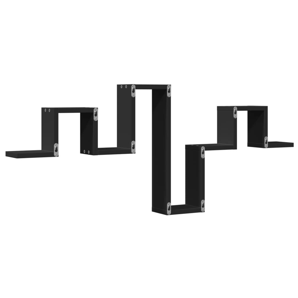 Raft de perete, negru, 104,5x10x43 cm, lemn prelucrat GartenMobel Dekor