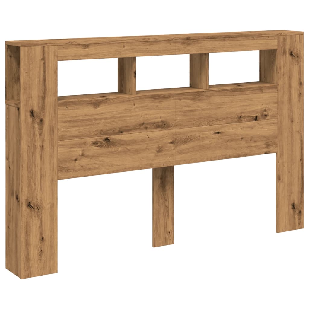 Tăblie de pat cu LED, stejar artizanal, 160x18,5x103,5 cm, lemn GartenMobel Dekor