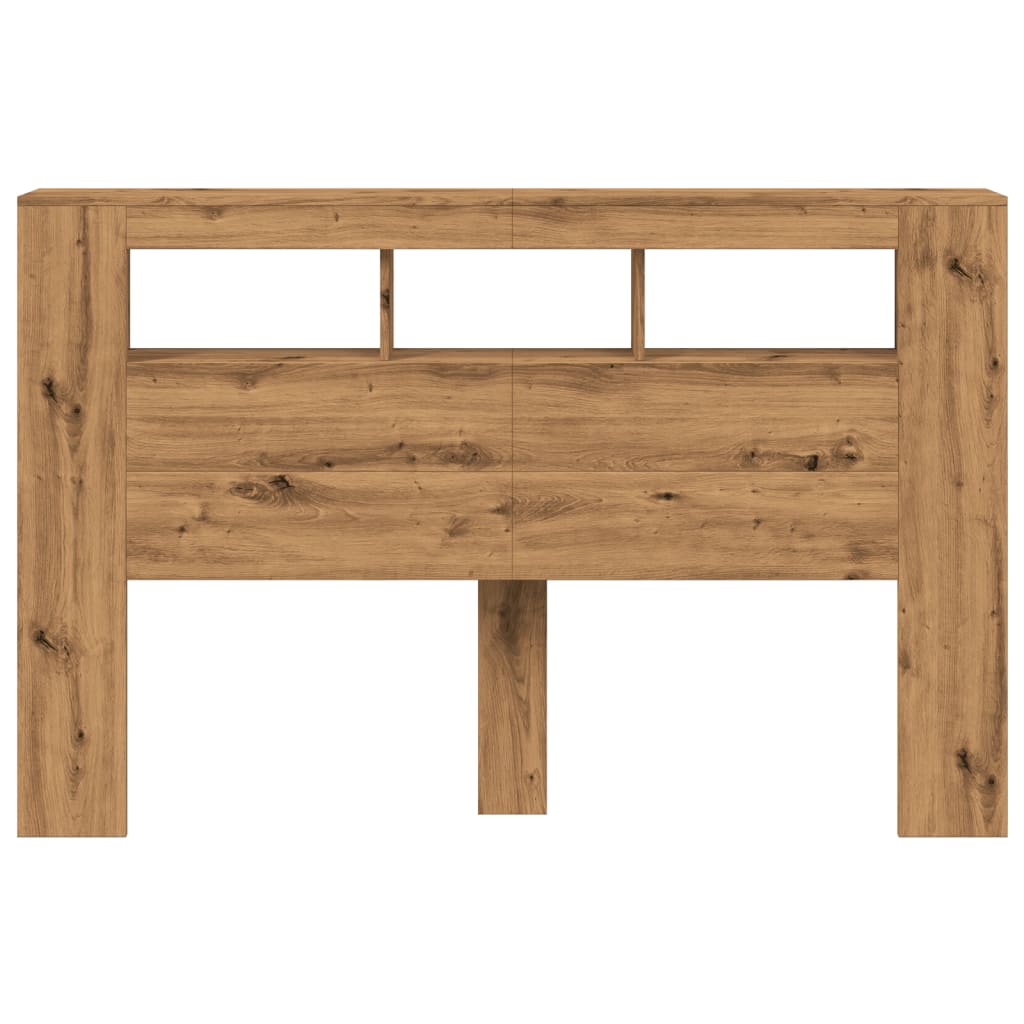 Tăblie de pat cu LED, stejar artizanal, 160x18,5x103,5 cm, lemn GartenMobel Dekor