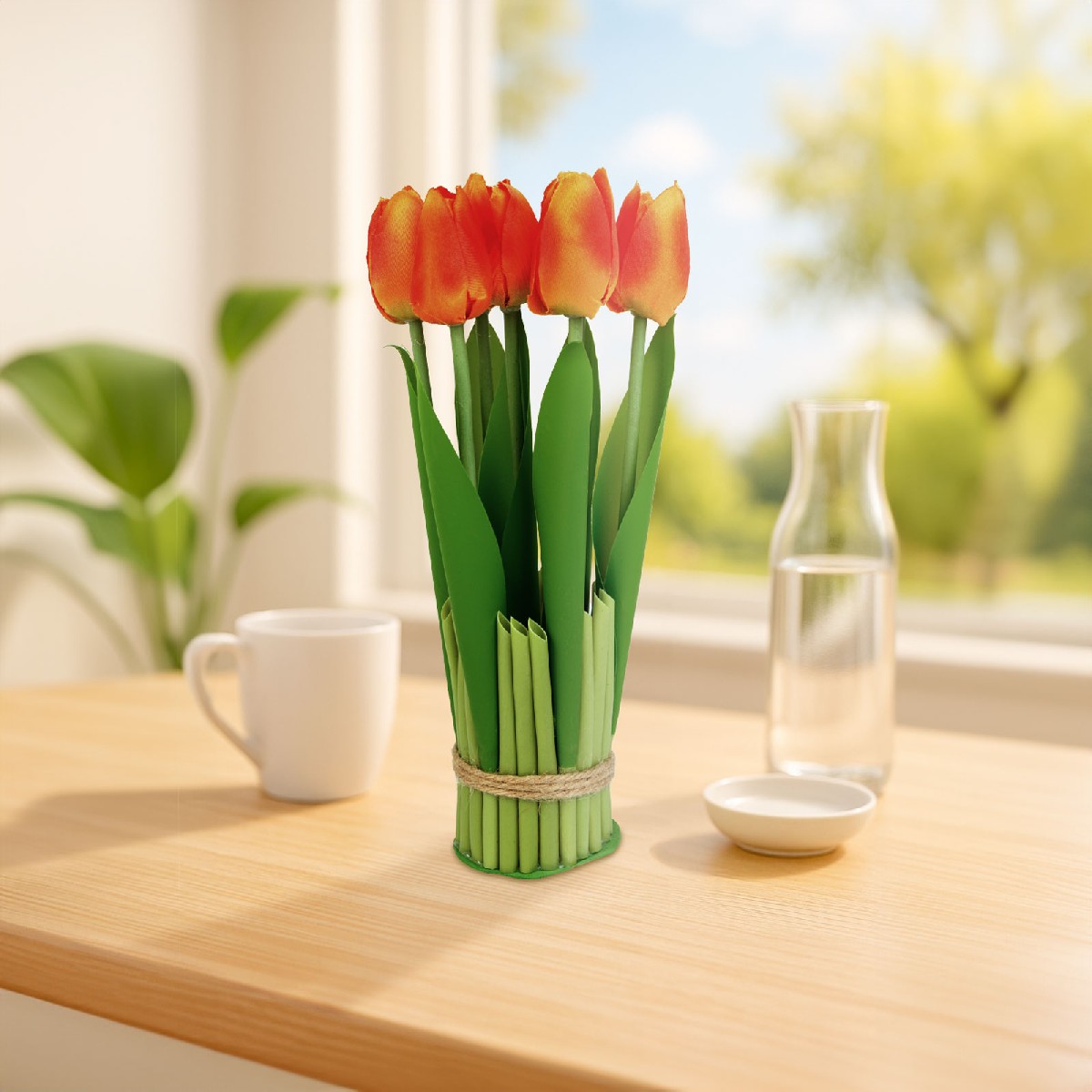 Plantă artificială decorativă - Lalea portocalie - 26 x 6,5 cm Best CarHome