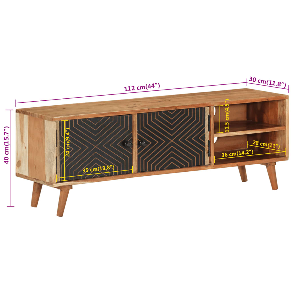 Comodă TV, 112x30x40 cm, lemn masiv de acacia GartenMobel Dekor