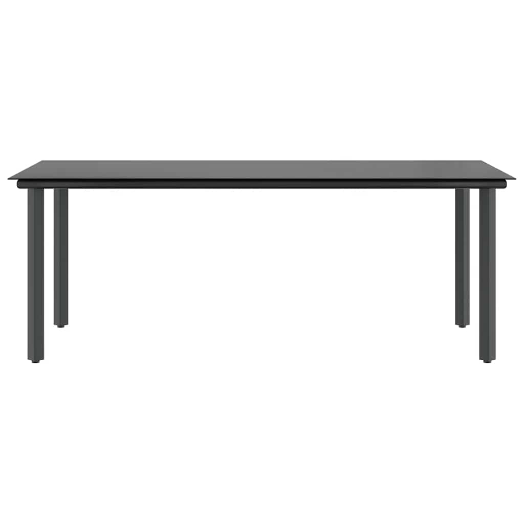 Set de sufragerie de grădină 9 piese neagră sticlă polirattan GartenMobel Dekor