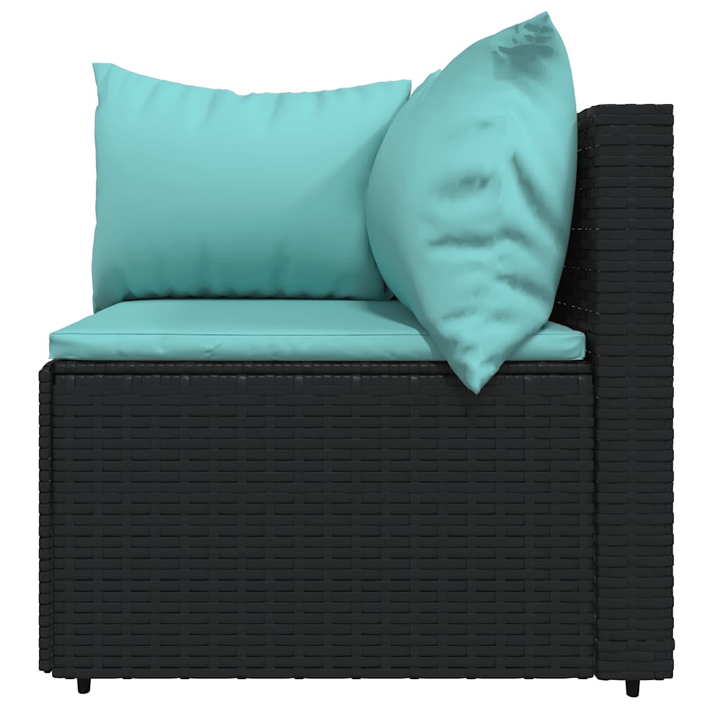 Set mobilier relaxare grădină 4 piese cu perne poliratan negru GartenMobel Dekor