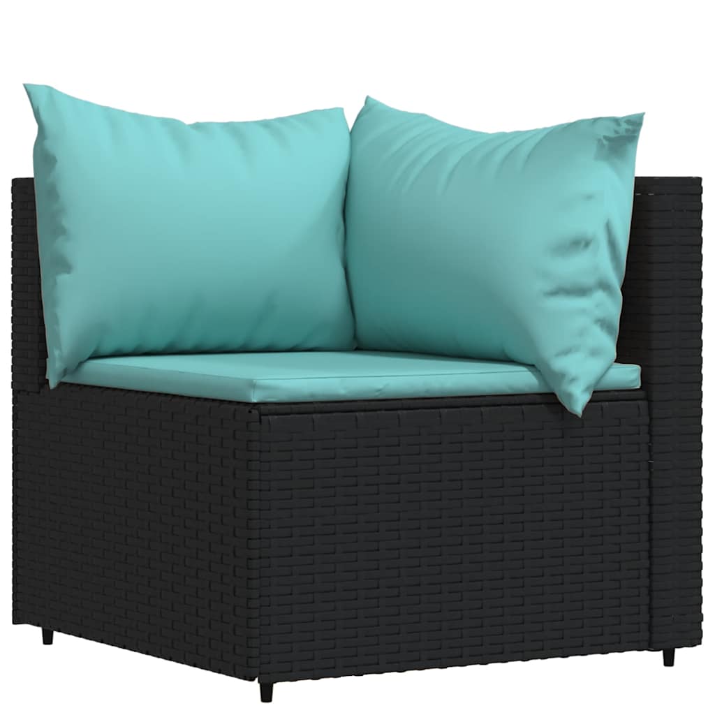 Set mobilier relaxare grădină 4 piese cu perne poliratan negru GartenMobel Dekor