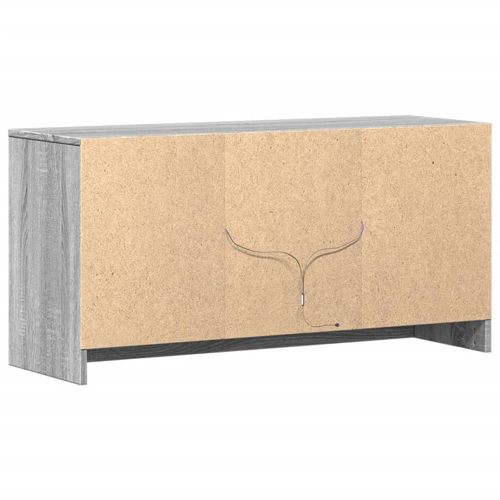 Dulap TV cu LED, gri sonoma, 100x34x50 cm, lemn prelucrat GartenMobel Dekor