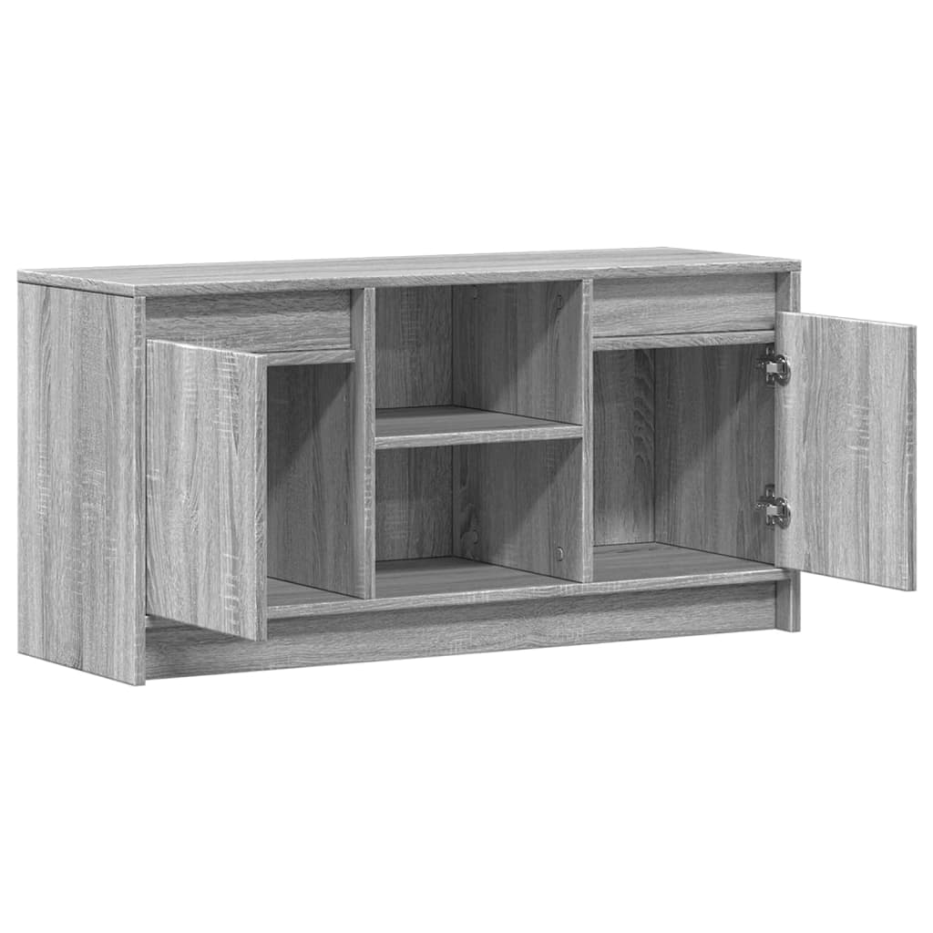 Dulap TV cu LED, gri sonoma, 100x34x50 cm, lemn prelucrat GartenMobel Dekor