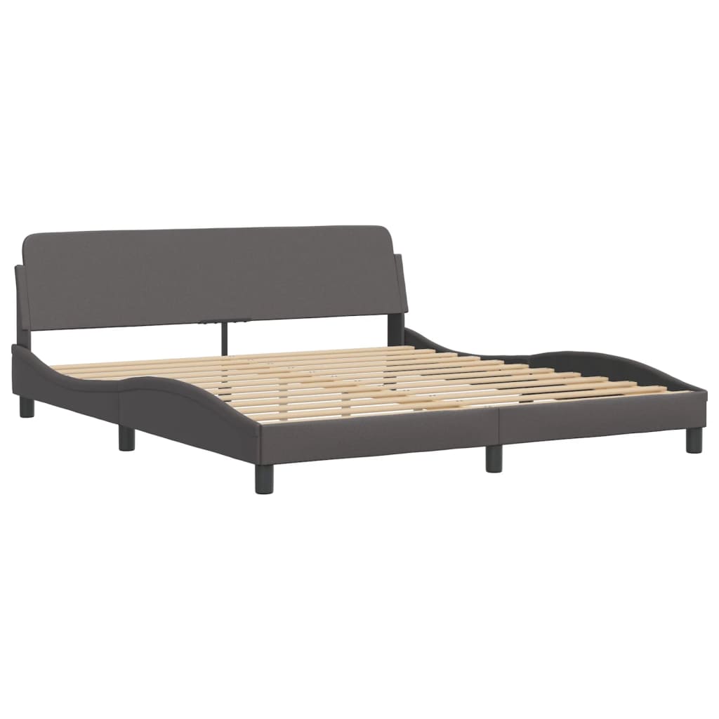 Cadru de pat cu tăblie, gri, 180x200 cm, piele ecologică GartenMobel Dekor