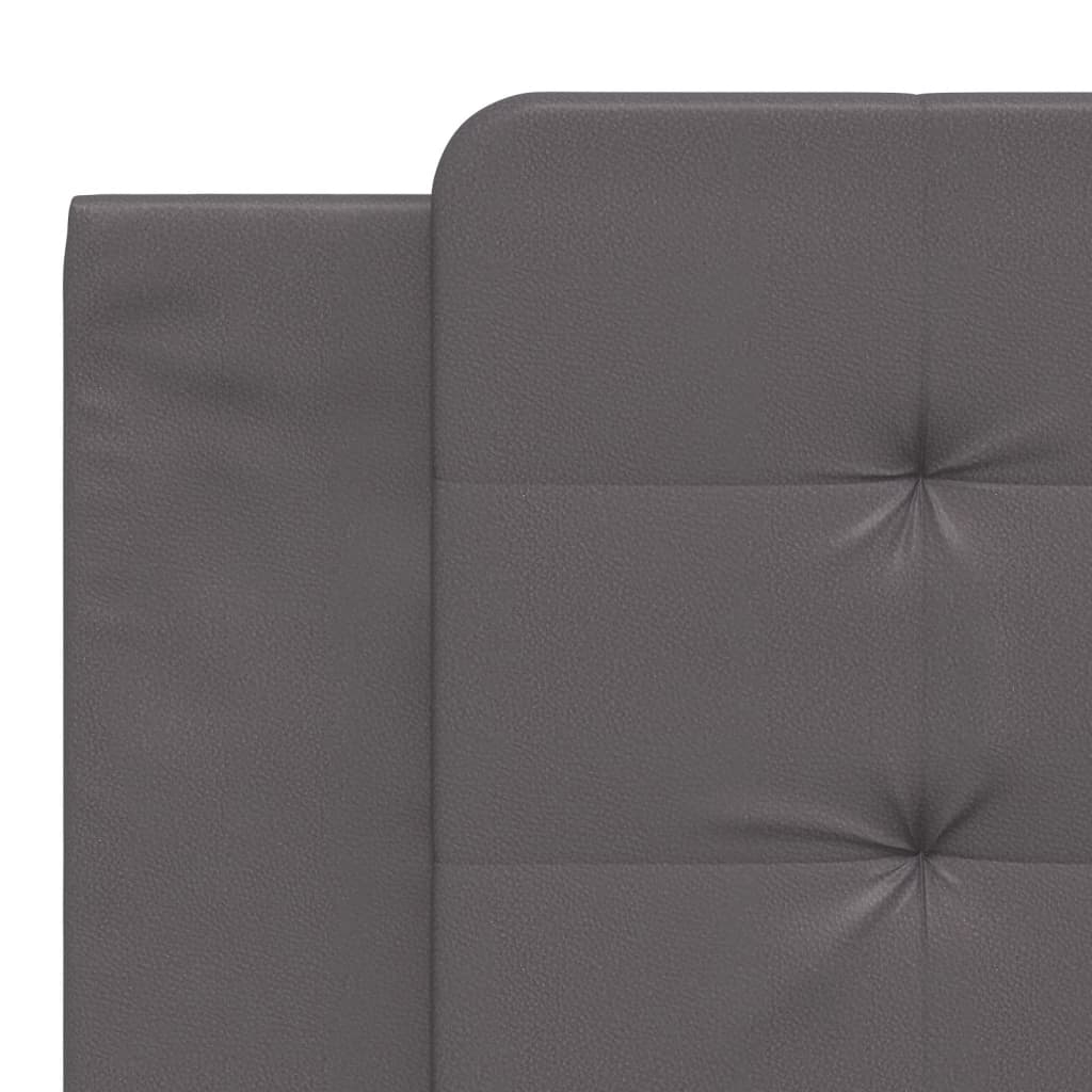 Pat cu saltea, gri, 180x200 cm, piele ecologică GartenMobel Dekor