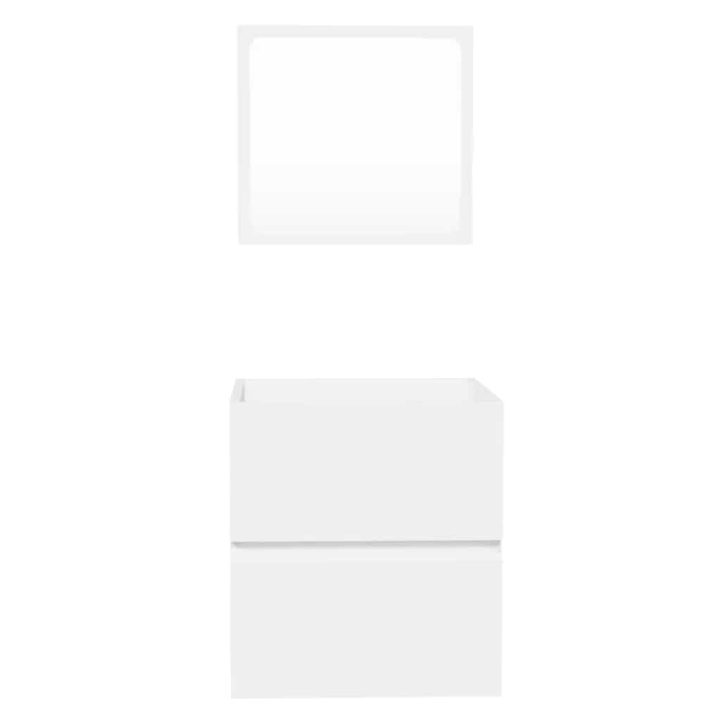 Dulap de baie cu oglindă, alb, lemn prelucrat GartenMobel Dekor