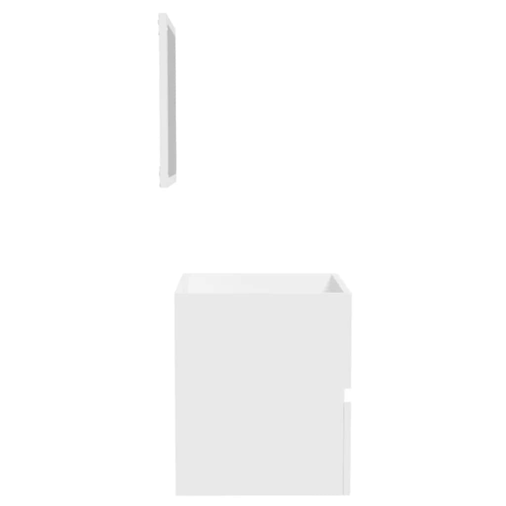 Dulap de baie cu oglindă, alb, lemn prelucrat GartenMobel Dekor