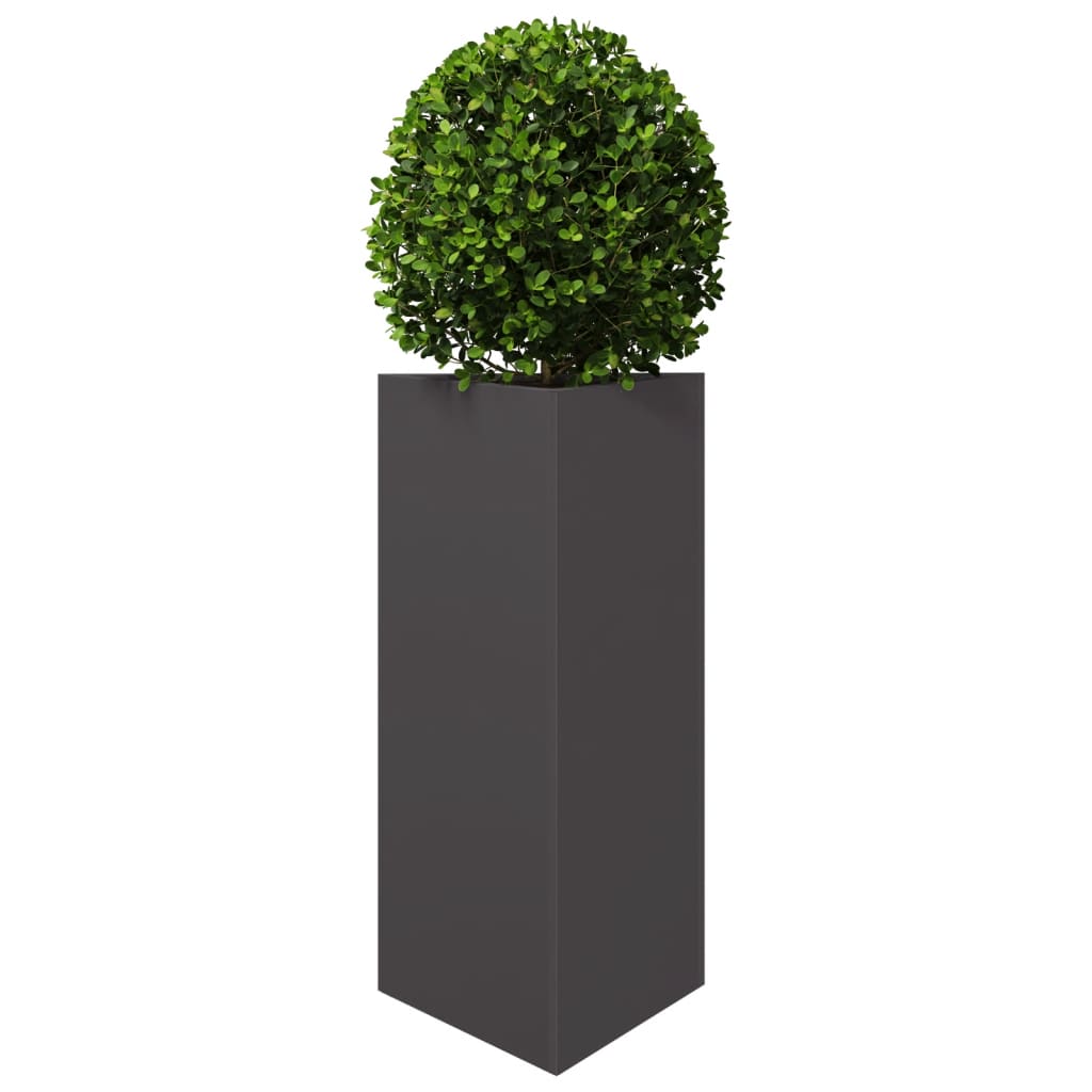 Jardinieră de grădină negru, 40x34,5x70 cm, oțel, triunghiulară GartenMobel Dekor