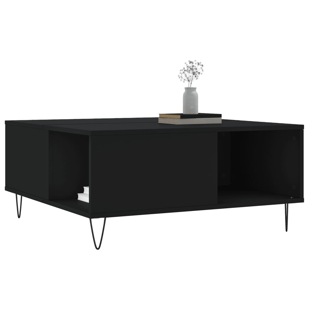 Măsuță de cafea, negru, 80x80x36,5 cm, lemn prelucrat GartenMobel Dekor