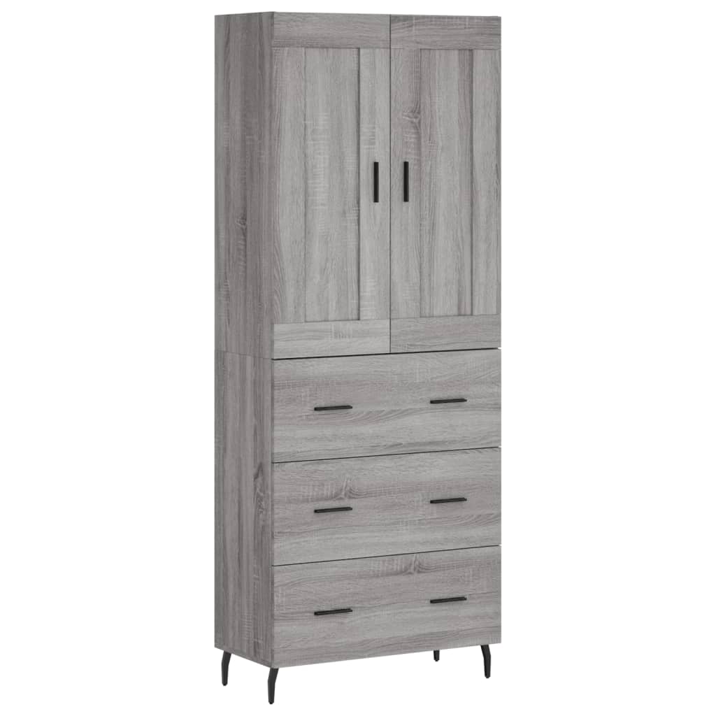 Dulap înalt, gri sonoma, 69,5x34x180 cm, lemn compozit GartenMobel Dekor