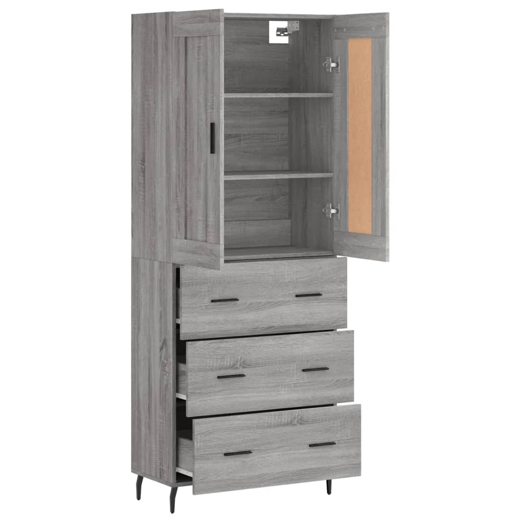Dulap înalt, gri sonoma, 69,5x34x180 cm, lemn compozit GartenMobel Dekor