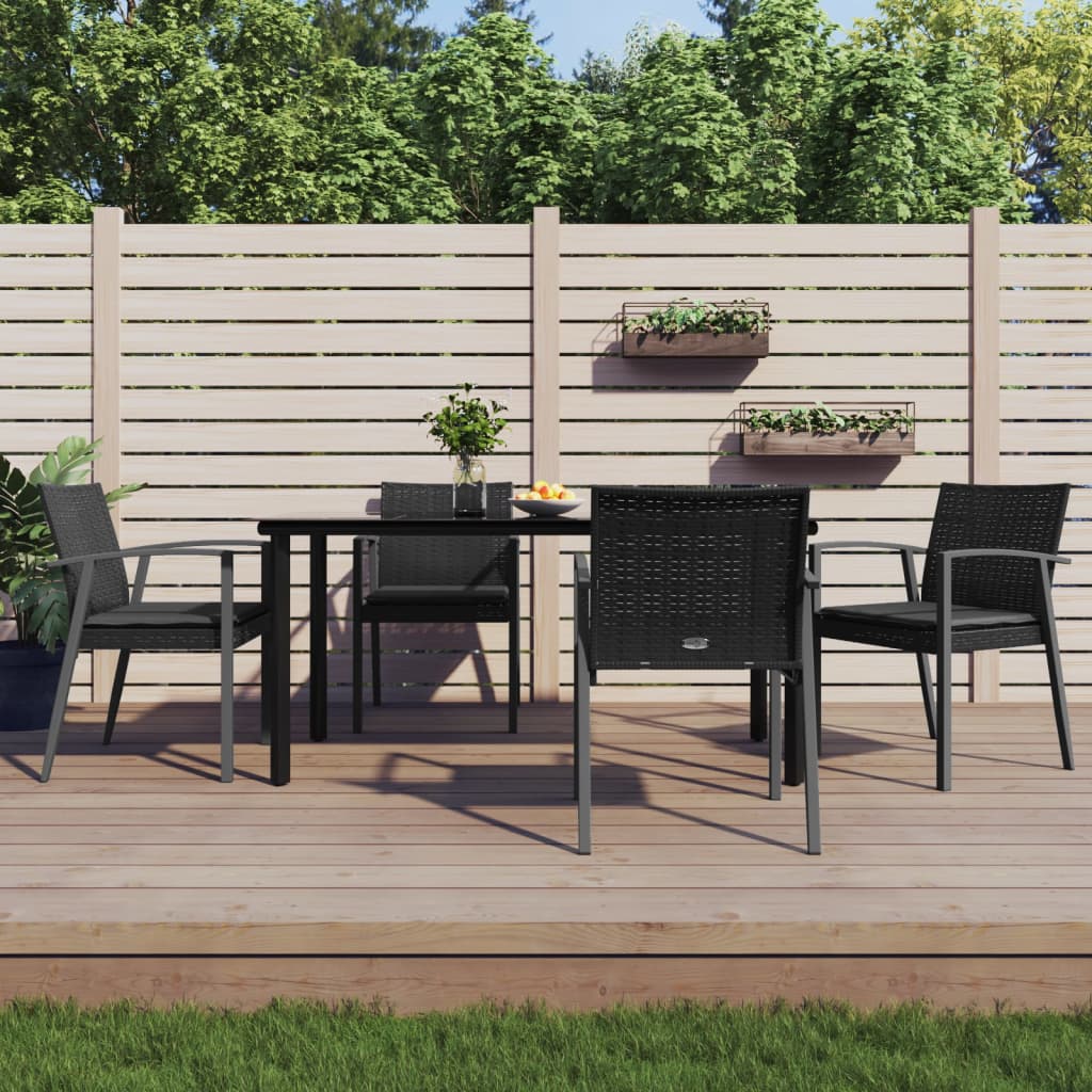 Set mobilier de grădină cu perne, 5 piese, poliratan și oțel GartenMobel Dekor