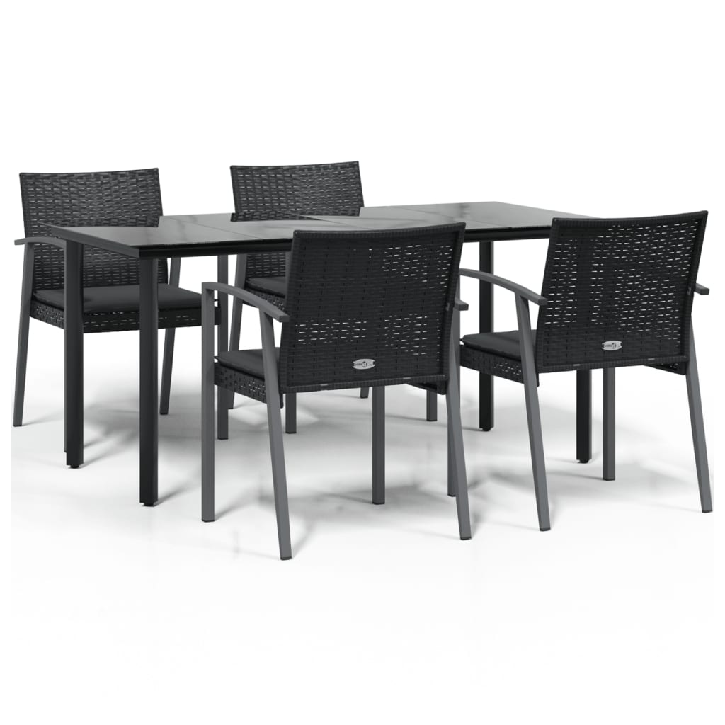 Set mobilier de grădină cu perne, 5 piese, poliratan și oțel GartenMobel Dekor
