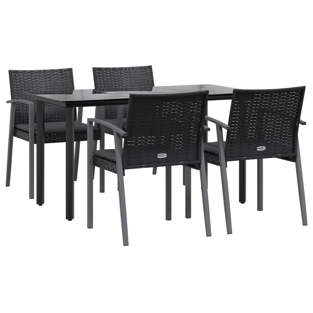 Set mobilier de grădină cu perne, 5 piese, poliratan și oțel GartenMobel Dekor
