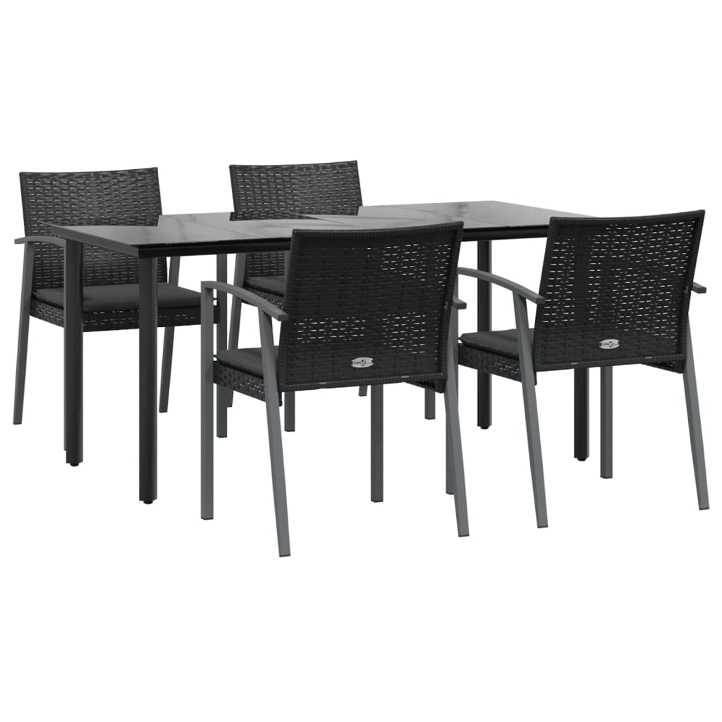 Set mobilier de grădină cu perne, 5 piese, poliratan și oțel GartenMobel Dekor