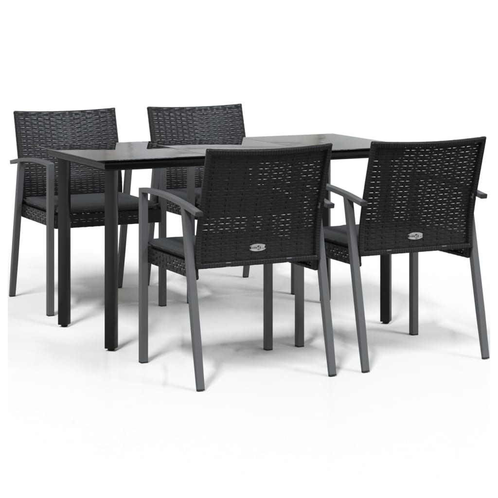 Set mobilier de grădină cu perne, 5 piese, poliratan și oțel GartenMobel Dekor