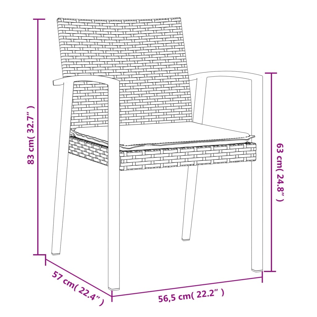 Set mobilier de grădină cu perne, 5 piese, poliratan și oțel GartenMobel Dekor