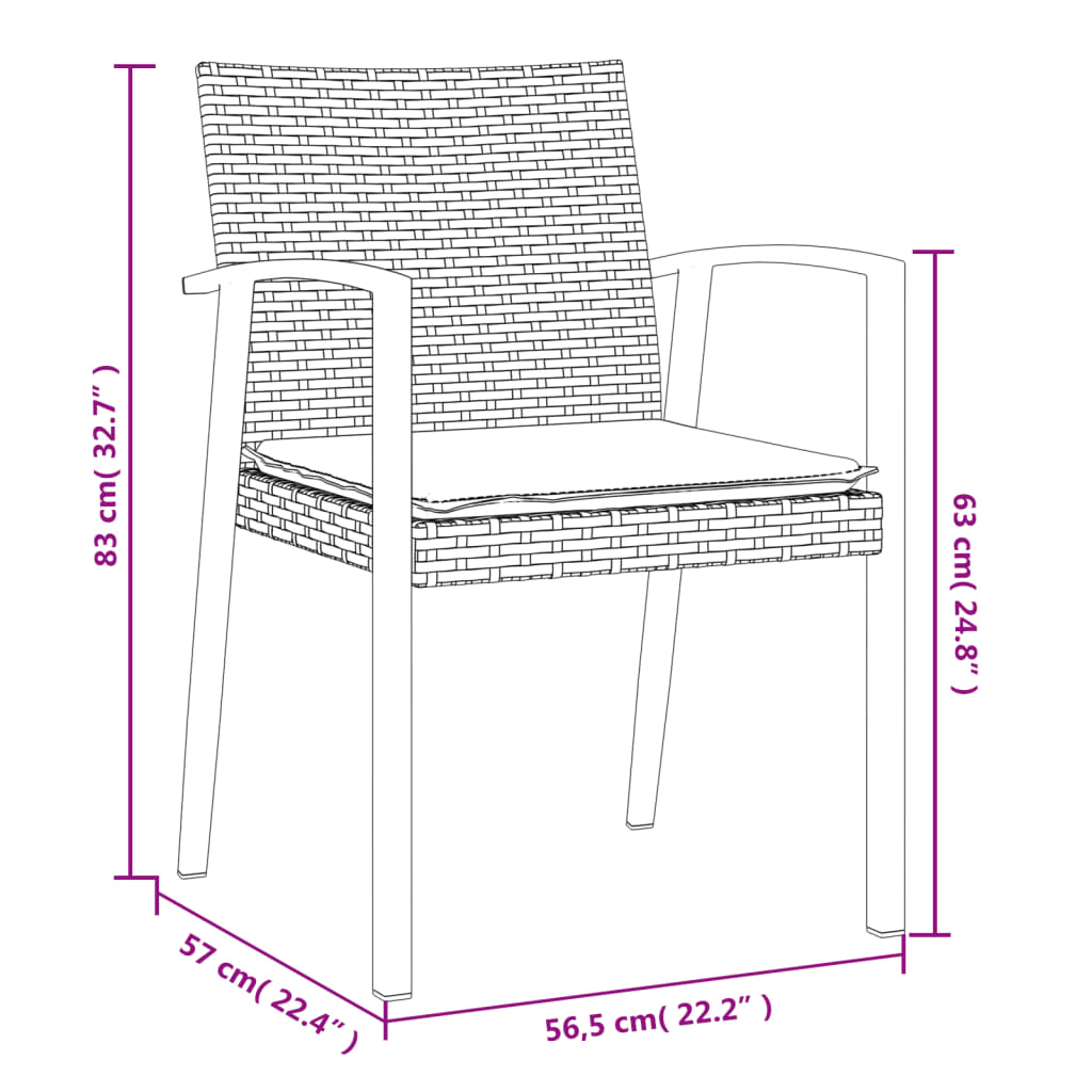 Set mobilier de grădină cu perne, 7 piese, poliratan și oțel GartenMobel Dekor