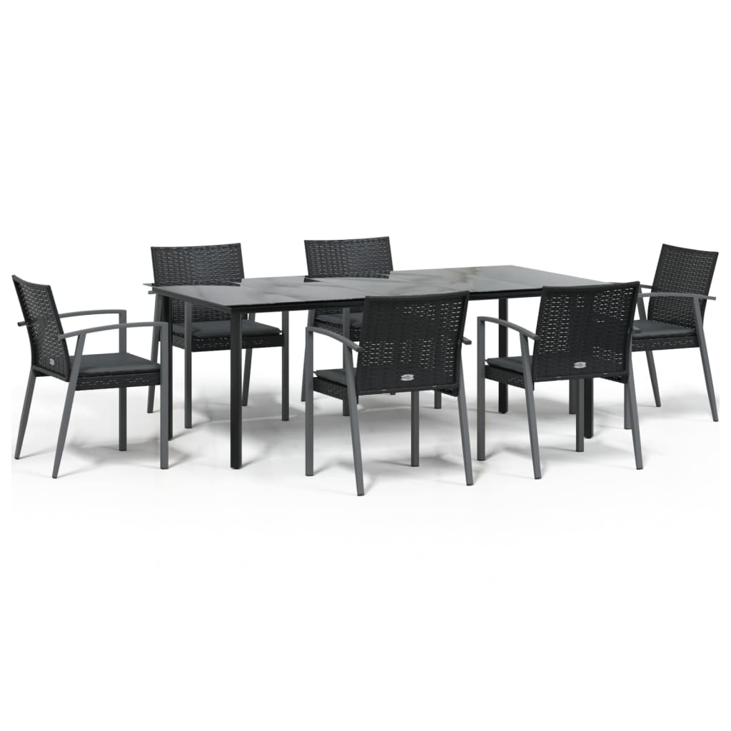 Set mobilier de grădină cu perne, 7 piese, poliratan și oțel GartenMobel Dekor