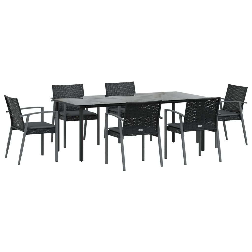 Set mobilier de grădină cu perne, 7 piese, poliratan și oțel GartenMobel Dekor