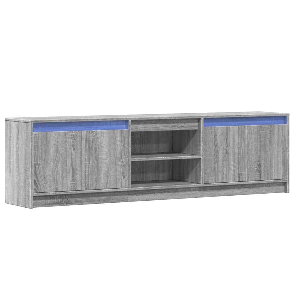 Dulap TV cu LED, gri sonoma, 180x34x50 cm, lemn prelucrat GartenMobel Dekor