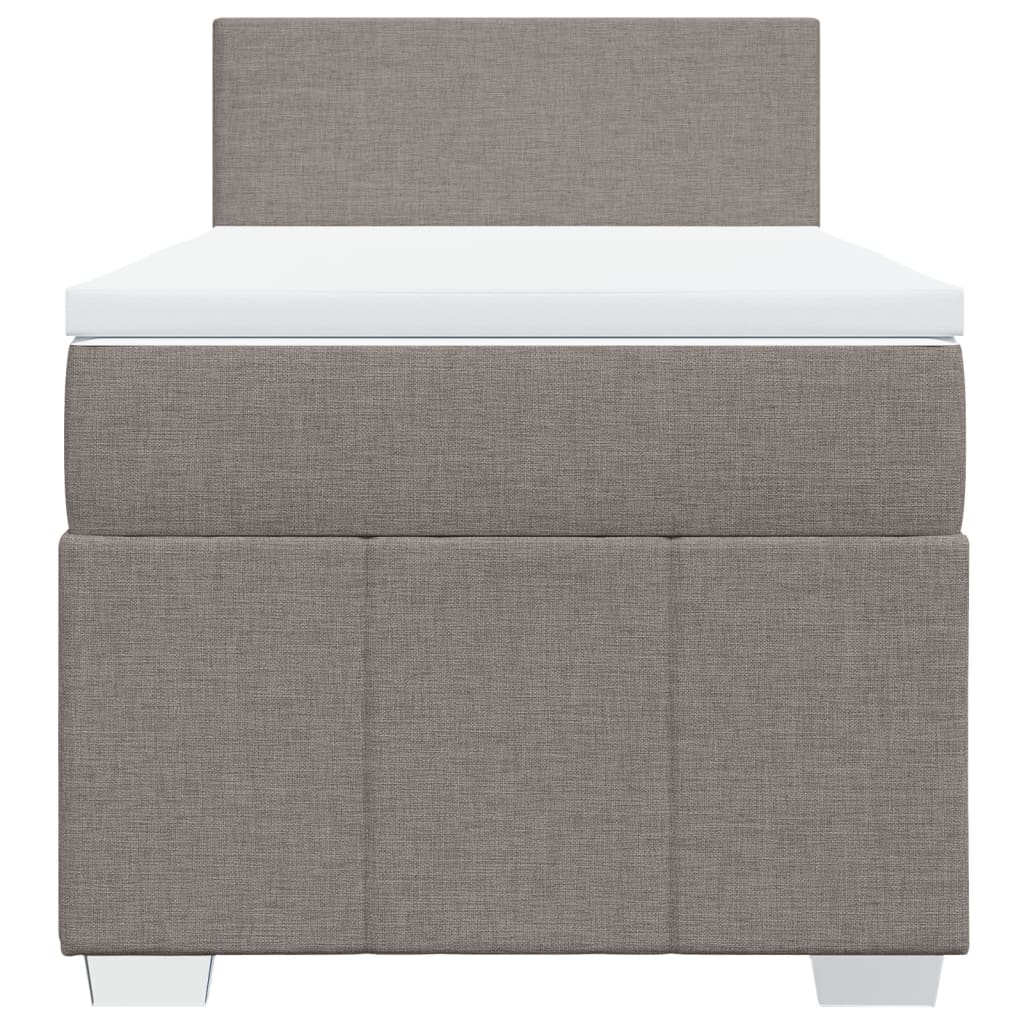 Pat box spring cu saltea, gri taupe, 80x200 cm, textil GartenMobel Dekor