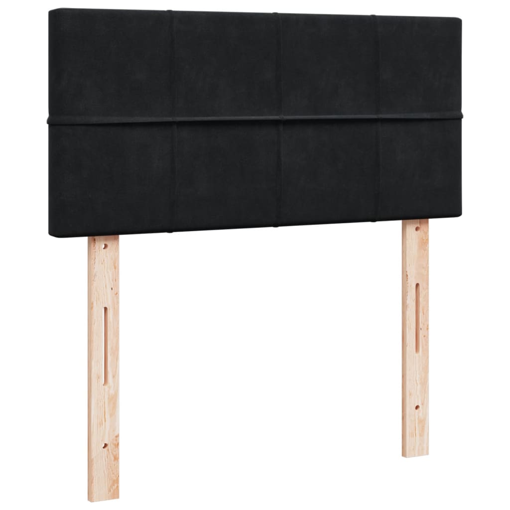 Pat box spring cu saltea, negru, 80x200 cm, catifea GartenMobel Dekor