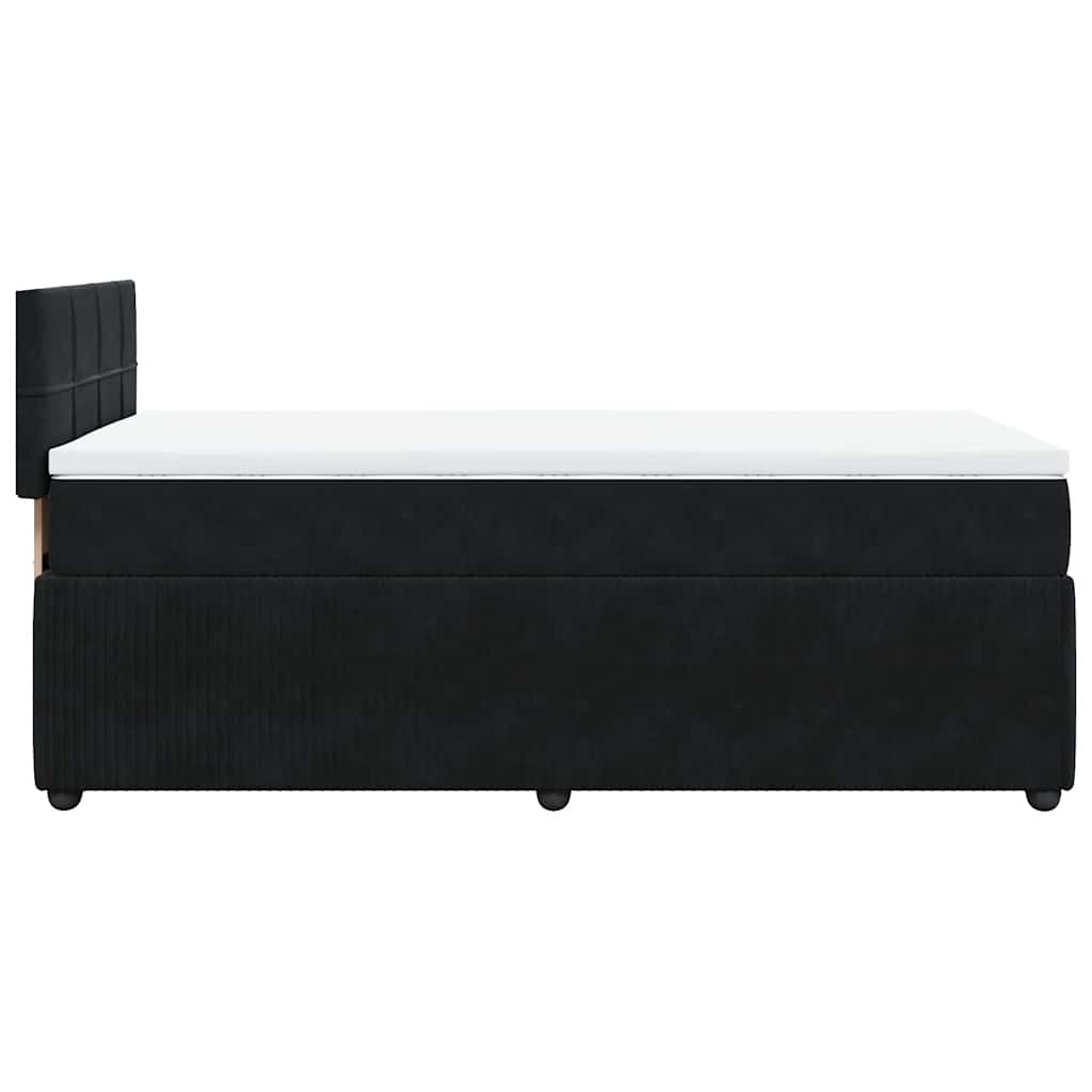 Pat box spring cu saltea, negru, 80x200 cm, catifea GartenMobel Dekor
